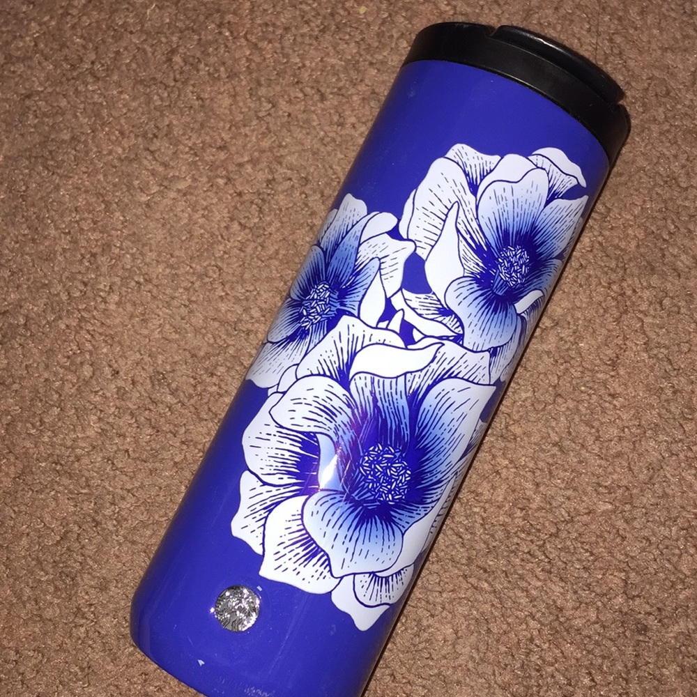 Blue starbucks hot tumbler